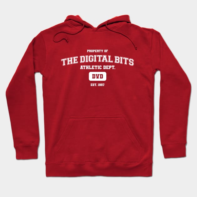 The Digital Bits DVD Athletics - White on Dark Hoodie by TheDigitalBits